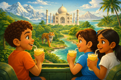 <strong>8 Great Places To Discover</strong><br><br> The Ultimate Visual Tour. Take your child on a breathtaking journey through [this month's country] with 8 stunning, full-page photographic guides. From ancient wonders to modern marvels, these bite-sized geography lessons are designed to captivate young minds and spark a lifelong curiosity about our big, beautiful world.
